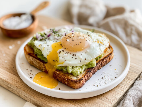 avocado toast with a fried egg