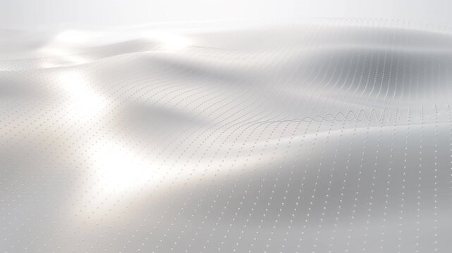 Abstract silver gray waves, smooth curves, gradient background. Minimalist design. Soft light, flowing forms. 3d rendering.