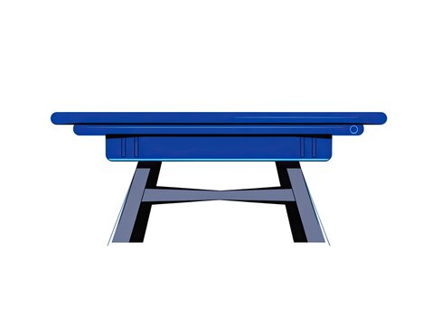 Conference table, strategic planning concept, isolated on white background 
