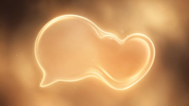 Glowing Speech Bubble and Heart Shape Love Concept