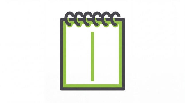 Flat dark blue icon of a top bound steno pad, minimal office memo illustration