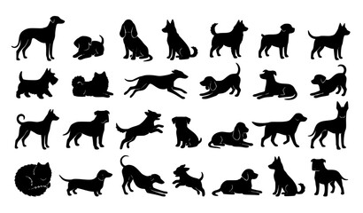 Fototapeta premium Dog Breed Silhouette Pose Mega Collection
