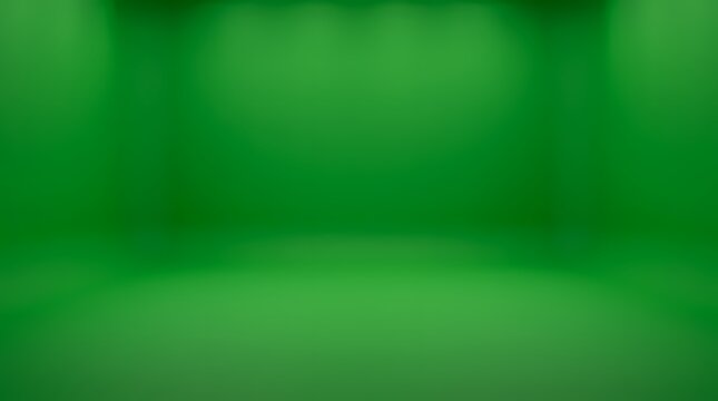 Abstract smooth green studio background with soft lighting for product display or presentation design