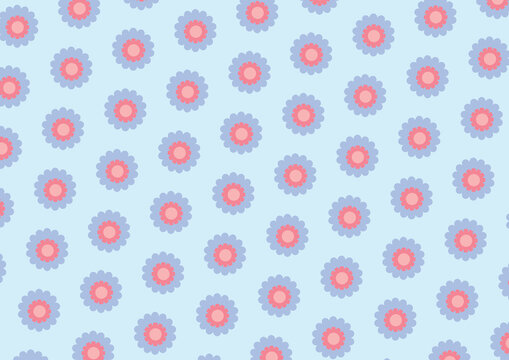 水色バックに淡い水色の花の背景素材イラスト