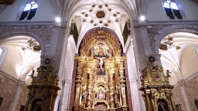 Images of the interior of the Monastery of Lerma, formerly a Discalced Carmelite convent, in the town of Lerma in the Arlanza region. Arlanza River. Province of Burgos. Castile and Le&oacute;n. Spain. Europe