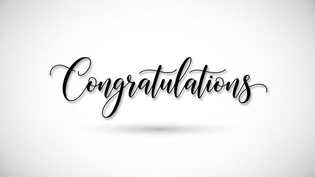 Congratulations hand lettered calligraphy design, beautiful typographic vector. Elegant handwritten quote for wedding, party. Celebration typography illustration