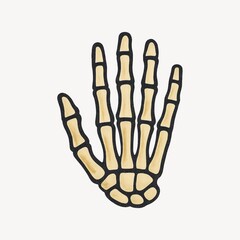 Naklejka premium Skeleton hand illustration design.