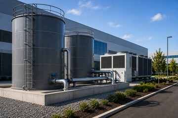 Fototapeta premium AI Data Center Cooling Water Storage