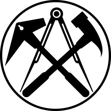 Aufkleber, Werkzeuge, Dachdecker Werkzeuge, Dachdecker Logo, Dachdecker Icon