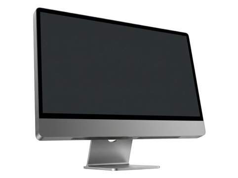 Blank computer monitor on white surface isolated on a transparent background display