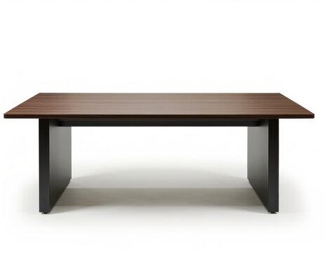 Boardroom table, corporate discussion concept, isolated on white background