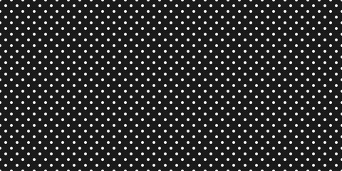 Black polka dot seamless pattern vector background with small white color circles and symmetrical dense spots in classic modern style for fashion wallpaper fabric wrapping paper print © Red Monkey