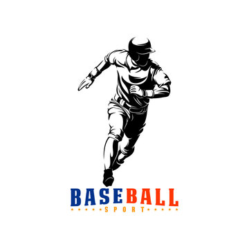 Silhouette professional baseball player vector illustration. Perfect for sports logos, team emblems, and tournament posters.