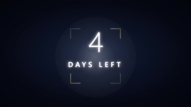 4 days left countdown timer glow digital countdown