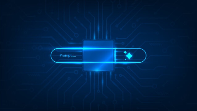Artificial Intelligence with cpu microchip digital and technology AI search concept. Futuristic abstract background