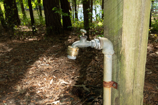 Water tap for travel trailers at a campsite