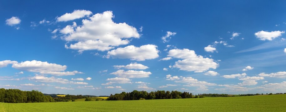 blue sky with white clouds landscape