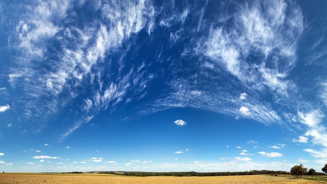 blue sky with white clouds landscape