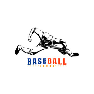 Silhouette professional baseball player vector illustration. Perfect for sports logos, team emblems, and tournament posters.