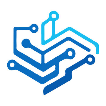 IT based , technology circuit board dollar sign logo for fintech and digital business and for maga business empire