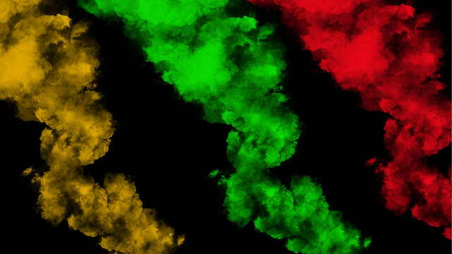 Red green and yellow smoke effect background