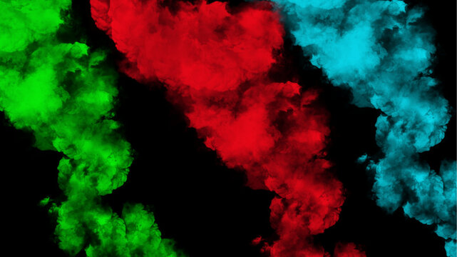Red green and blue smoke effect abstract background
