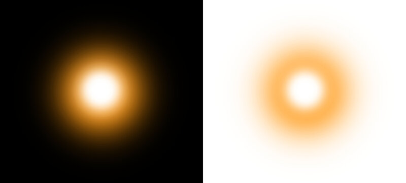 glowing circular light spot sun flare halo with soft ambient blur isolated overlay, bright golden sun light effect with warm glowing aura png