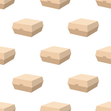 kraft burger box cardboard seamless pattern