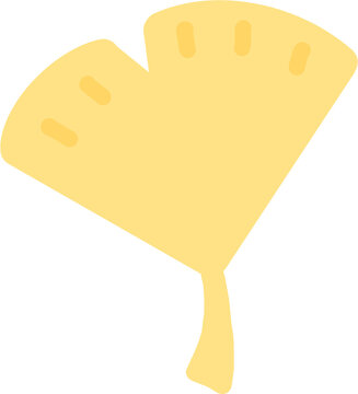 Yellow ginkgo leaf vector illustration, autumn ginkgo foliage element