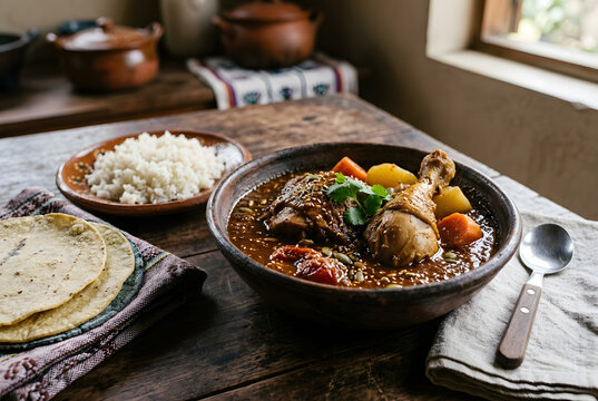 Guatemaltekisches Pepi&aacute;n mit H&auml;hnchen und Gem&uuml;se