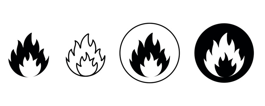 Fire icon set. fire vector icon
