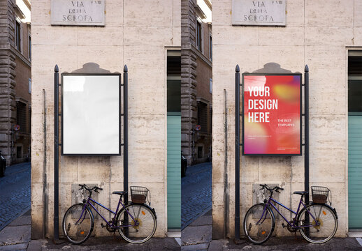 Mockup Of Customized Sign By Building