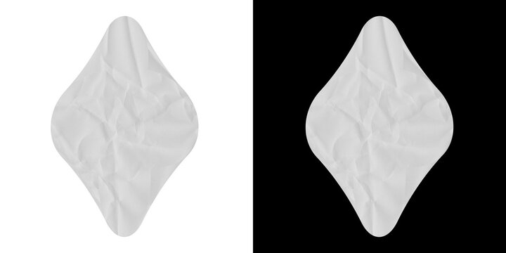 Crumpled paper tear drop shape isolated transparent background