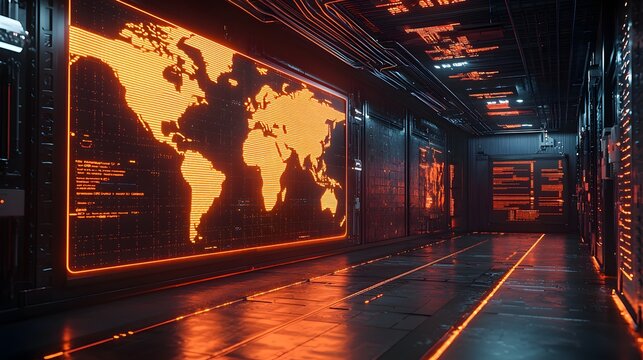 3d render of global flight paths representing global logistics and smart city...