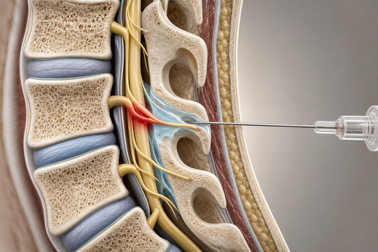 Epidural steroid injection near inflamed spinal nerve root