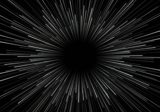 Futuristic Light Speed Travel Through Hyperspace Tunnel