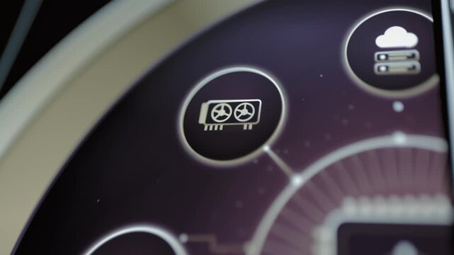 GPU service tile responds to fingertip selection