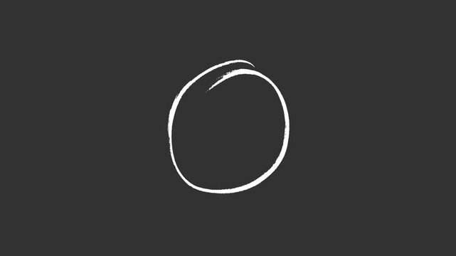 Hand Drawn White Circle Line Art Animation on Black Background - Highlight Concept