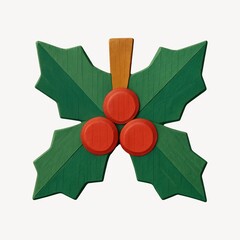 Naklejka premium Festive holly with red berries.