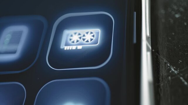 GPU application icon brightens after touchscreen press