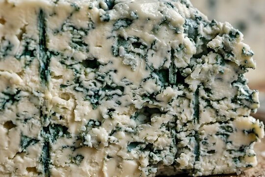Macro texture of gourmet blue cheese with blue veins
