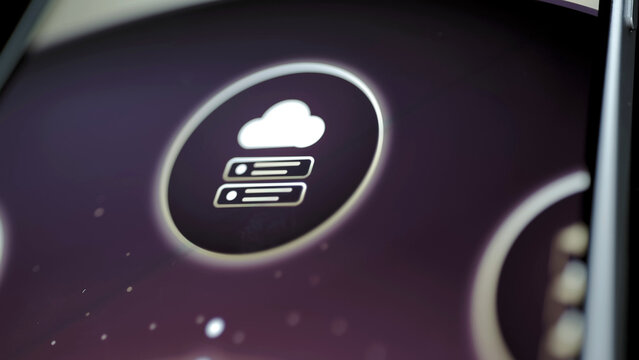 Cloud icon hovers above twin server racks