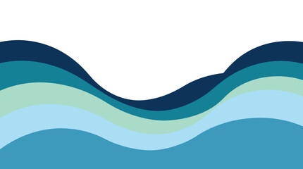 Obraz premium Professional minimalist blue wavy layered lines abstract vector background design template