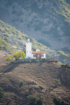 Mosque on a hill just outside of Chefchaouen, Morocco