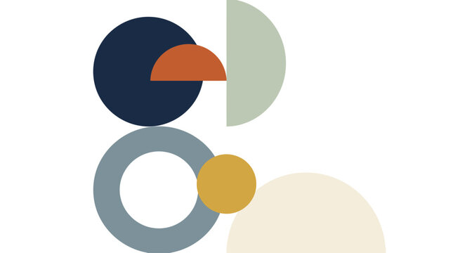 Professional minimalist geometric shapes circles and arcs abstract vector background design template