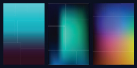 Obraz premium Abstract Gradient Grid Background Collection