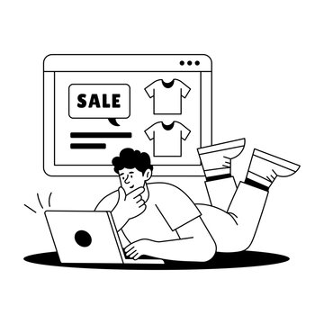 A shopper uses a laptop beside a sale screen and shopping bags, illustrating a limited-time ecommerce promotion, discount event, and online retail offer.