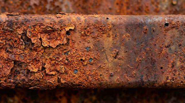 Rusted steel beam surface showing deep orange corrosion and flaky oxidation