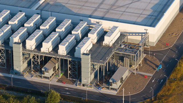 Aerial view of Hyperscale Data Center Campus in Eemshaven, Netherlands
