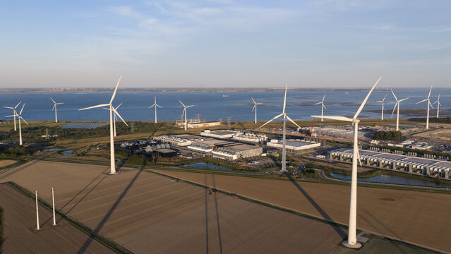 Aerial view of Hyperscale Data Center Campus in Eemshaven, Netherlands